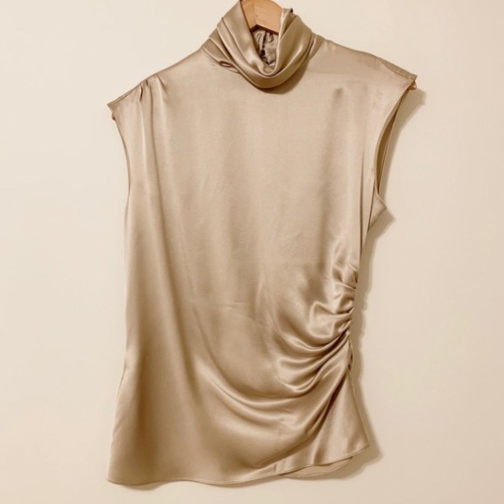 Ralph Lauren Black Label Gold Silk Sleeveless Top  6 8 10